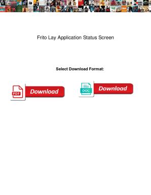 Frito-Lay Inc. . Fritolay application status